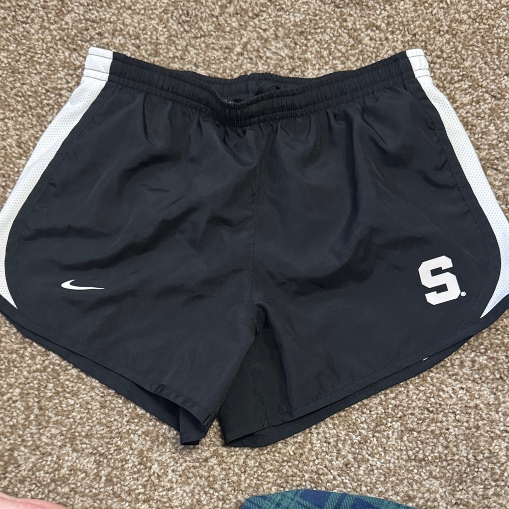 Nike Girls Black and White MSU Athletic Shorts